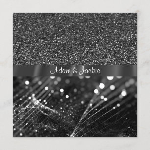 Convite ELEGANTE E MODERNO CASAMENTO DIVIDIDO, preto e bra