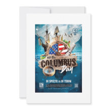 Convite elegante e rústico moderno do Dia de Colom