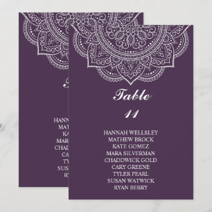 Convite Elegante EggPlant Paisley Wedding Seating Chart