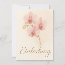 Convite Elegante Einladungskarte mit zarten rosa Orchideen
