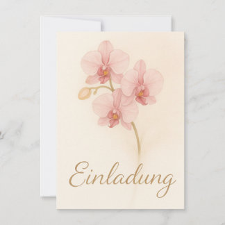 Convite Elegante Einladungskarte mit zarten rosa Orchideen