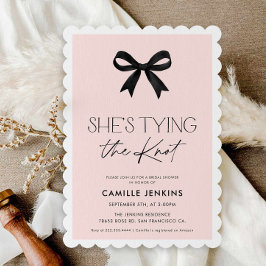 Convite Elegante Ela é Chá de panela de Casando