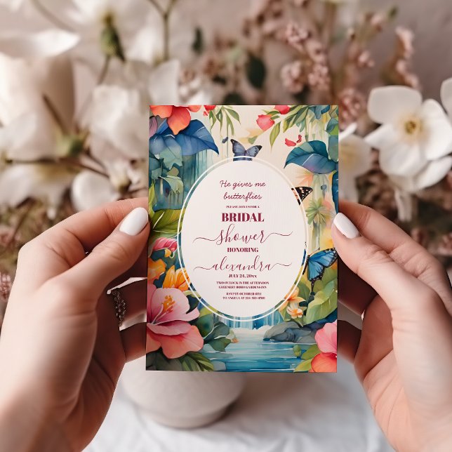 Convite Elegante Ele Me Dá Chá de panela De Borboletas (Criador carregado)