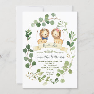 Convite Elegante Ele ou Ela Greeneram A Revelação Do Gêner