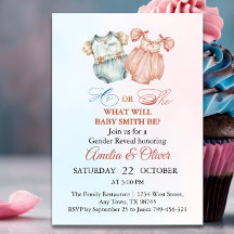 Elegante Ele ou Ela Vintage Vintage Gênero Revelaç