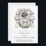 Convite Elegante Elegante<br><div class="desc">Um moderno convite formal sofisticado para eventos de janto,  que inclui um cenário formal de local de janto. Ideal para casamentos,  cinquenta aniversários,  eventos corporativos,  eventos formais e negras,  festas de aposentadoria,  festas de solteira,  jantas de ensaio,  eventos corporativos,  eventos de prêmio e muito mais.</div>