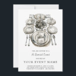 Convite Elegante Elegante<br><div class="desc">Um moderno convite formal sofisticado para eventos de janto,  que inclui um cenário formal de local de janto. Ideal para casamentos,  cinquenta aniversários,  eventos corporativos,  eventos formais e negras,  festas de aposentadoria,  festas de solteira,  jantas de ensaio,  eventos corporativos,  eventos de prêmio e muito mais.</div>