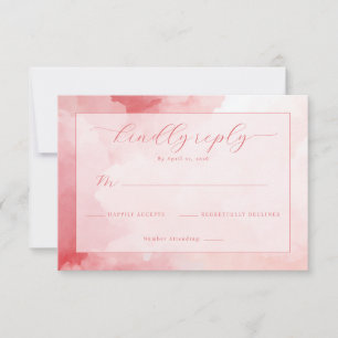Convite Elegante em Aquarela Rosa
