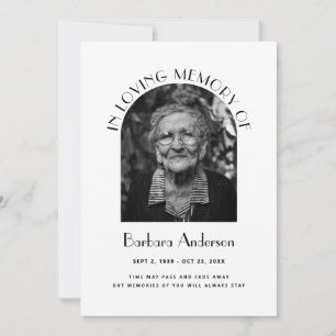 Convite Elegante Em Memória Encantadora Foto Memorial Fune