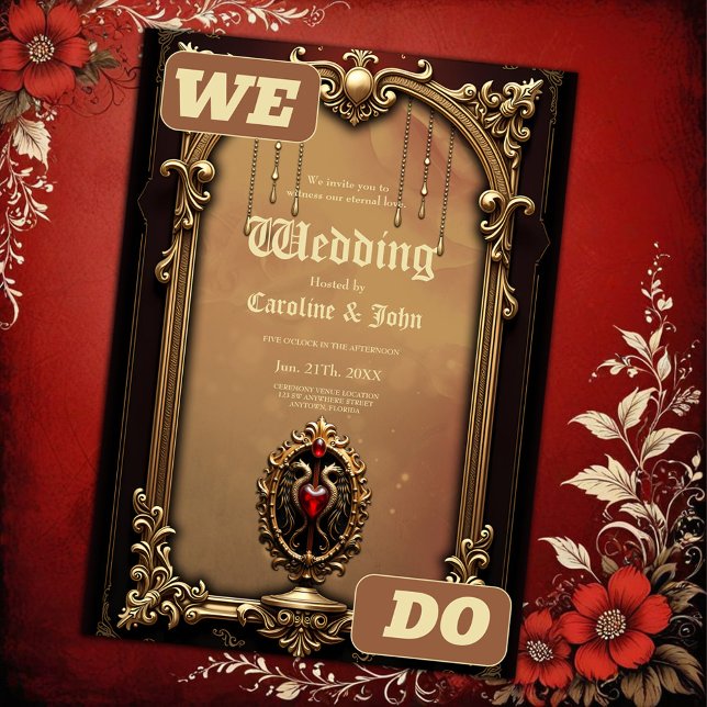 Convite Elegante emblema cardíaco luxuoso. (Criador carregado)