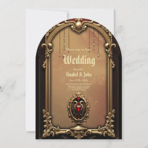Convite Elegante emblema cardíaco luxuoso.