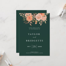 Elegante Emerald Green Floral Casamento outono Bem