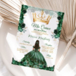Convite Elegante Emerald Green Floral Gold Crown Mis Quinc<br><div class="desc">Elegante Coroa Floral de Ouro Emerald Green Mis Quince Convite Quinceañera,  Mis Quince 15 Anos,  16 Borboleta de Aniversário.</div>