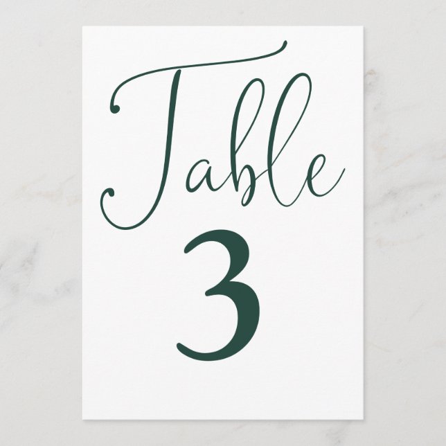 Convite Elegante Emerald Green - Número Simples de Mesa Gr (Frente)