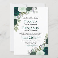 Elegante Emerald & Sage Green Rosas Boho Wedding
