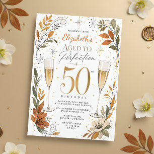 Convite Elegante Envelhecido à Perfeição Aniversário de 50