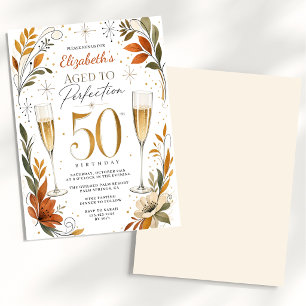 Convite Elegante Envelhecido à Perfeição Aniversário de 50