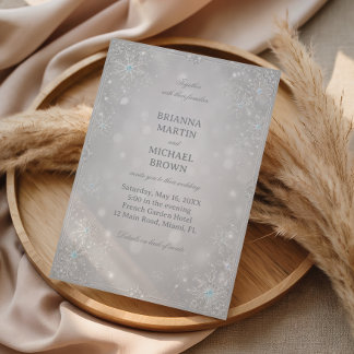 Convite Elegante esplendor de inverno do floco de neve pra