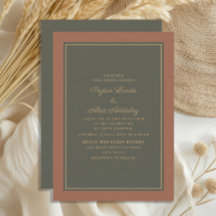 Elegante Estilo Ferrugem Musgo Verde Casamento de