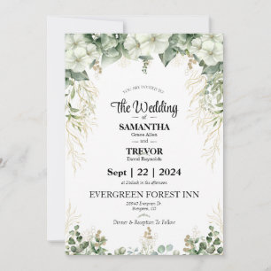 Convite Elegante Eternidade Dia de Casamento