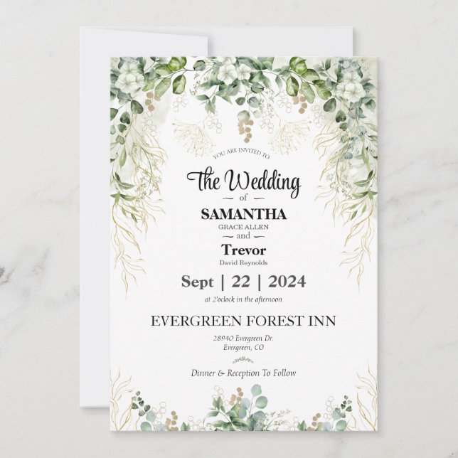 Convite Elegante Eternidade: Junte-se a nós no nosso Dia d (Frente)