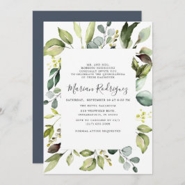 Convite Elegante Eucalyptus com Greenery Quiceañera