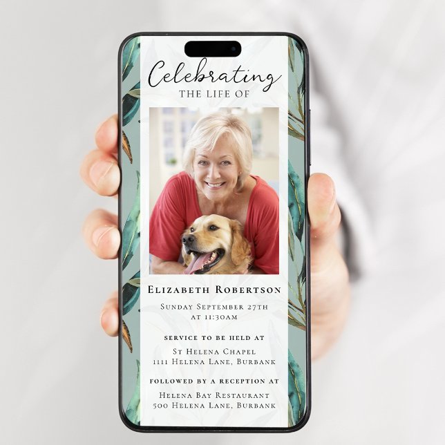 Convite Elegante Eucalyptus Foto do Elegante Evite Digital (Criador carregado)