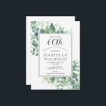 Convite Elegante Eucalyptus Greenery 60º Aniversário<br><div class="desc">Um elegante convite de aniversário 60º,  com um eucalipto botânico verde,  acompanhado de um estilo clássico gravado,  tipografia de rosto aberto.</div>