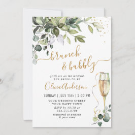 Convite Elegante Eucalyptus Greenery Brunch e Bubble