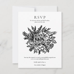 Convite Elegante Eucalyptus Greenery Casamento QR Código R