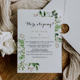 Convite Elegante Eucalyptus Greenery Elopement Recepção