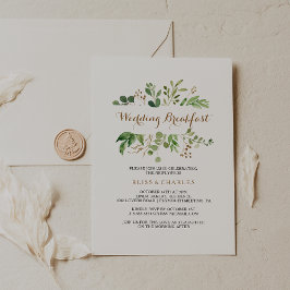 Convite Elegante Eucalyptus Leaf Greenery Casamento Breakf