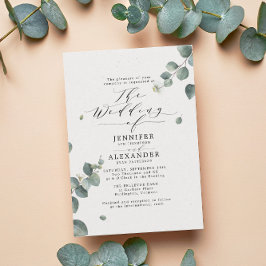 Convite Elegante Eucalyptus Wedding All in One RSVP Código