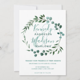 Convite Elegante Eucalyptus Wedding Ampersand
