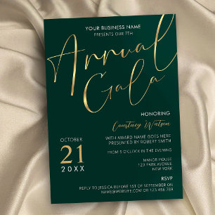 Convite Elegante Evento Anual da Empresa Verde e Dourado G