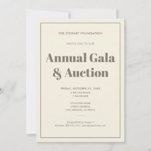 Convite Elegante Evento Empresarial Minimalista de Marfim 