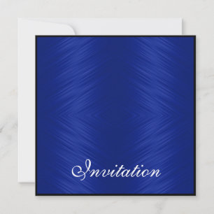 Convite Elegante Eventos Cobalt Blue Pattern Black