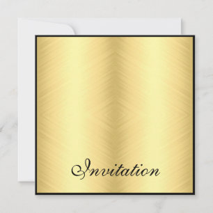 Convite Elegante Eventos Dourados Pale Amarelo Preto