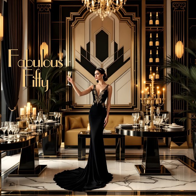 Convite Elegante Fabuloso Mulher do 50º 1920 (Criador carregado)