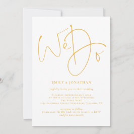 Convite Elegante Fazemos Casamento de Código QR de Script 