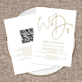 Convite Elegante Fazemos Casamento de Código QR de Script 