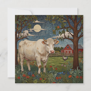 Convite Elegante fazenda de vaca-chic-boho