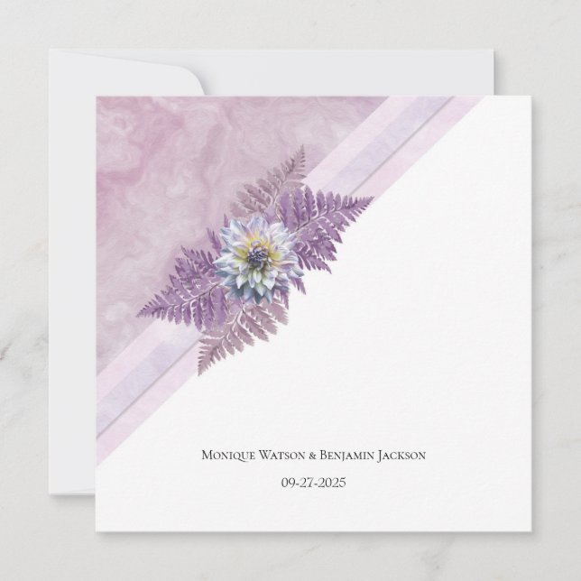 Convite Elegante Fern Floral Wedding (Frente)