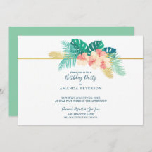 Elegante Festa de aniversário de Hibiscus Dourada