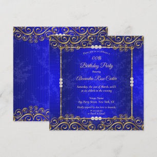 Convite Elegante Festa de Aniversário Pérola Creme Dourada