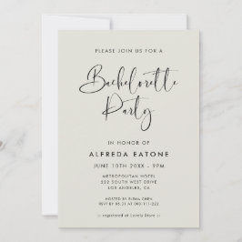 Convite Elegante Festa de solteira verde moderna Light Sag