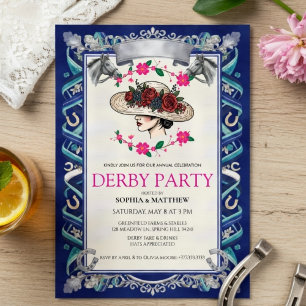 Convite Elegante Festa do Kentucky Derby Floral 2026