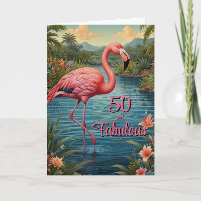 Convite Elegante flamingo rosa paraíso tropical aniversári (Frente)