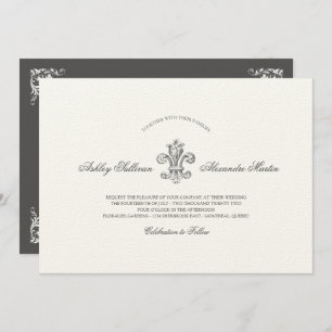 Convite Elegante Fleur de Lis Wedding Combo