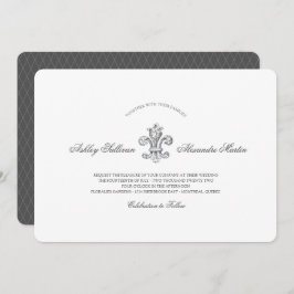Convite Elegante Fleur de Lis Wedding Combo 2